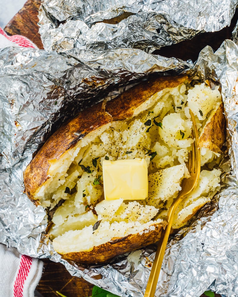 Baked Potato on Grill