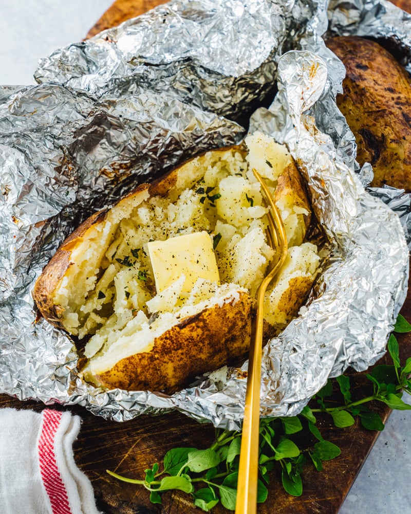 Baked Potato on Grill