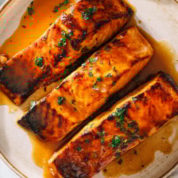Honey glazed salmon