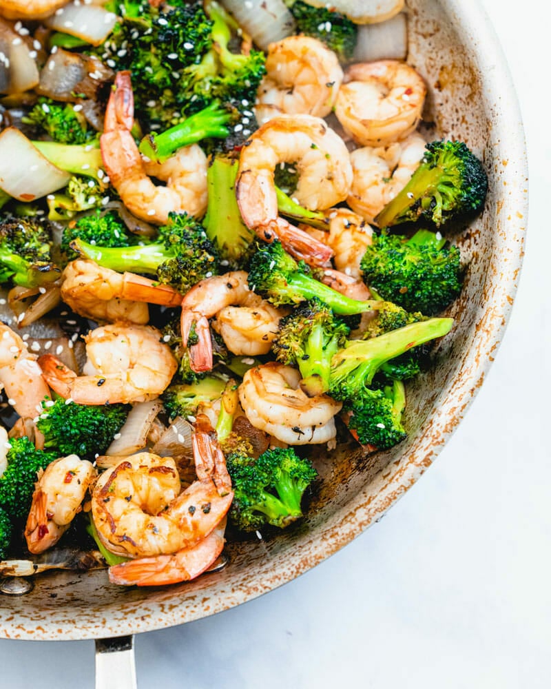 Shrimp and broccoli